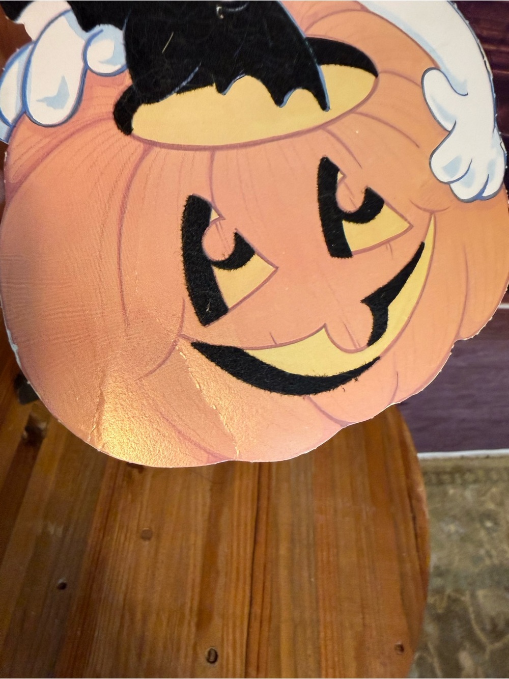 Vintage Halloween Felted Paper Ghost Bats Pumpkin Classic 2 sided Die Cut - Picture 8 of 11